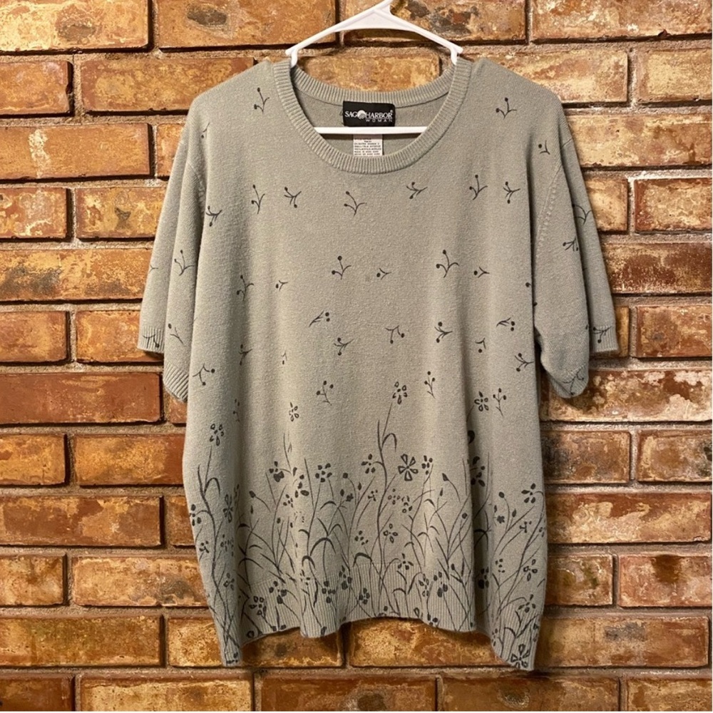 Women’s Sag Harbor 2X Short Sleeve Khaki/Tan Sweater Top